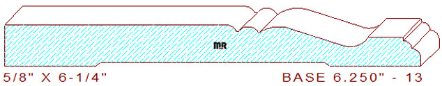 Baseboard 6-1/4" - 13 Baseboard 6-1/4" - 13