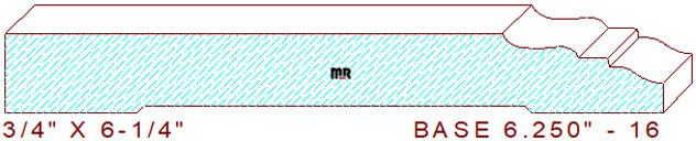 Baseboard 6-1/4" - 16 Baseboard 6-1/4" - 16