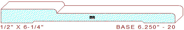 Baseboard 6-1/4" - 20 Baseboard 6-1/4" - 20