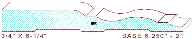 Baseboard 6-1/4" - 21 Baseboard 6-1/4" - 21