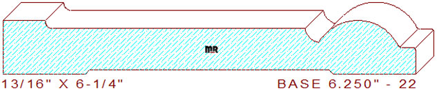 Baseboard 6-1/4" - 22 Baseboard 6-1/4" - 22