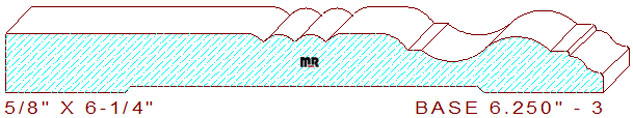 Baseboard 6-1/4" - 3 Baseboard 6-1/4" - 3