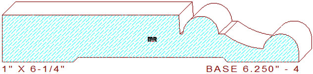 Baseboard 6-1/4" - 4 Baseboard 6-1/4" - 4