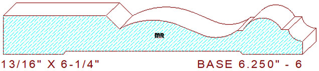 Baseboard 6-1/4" - 6 Baseboard 6-1/4" - 6
