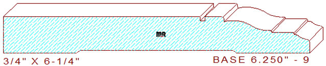 Baseboard 6-1/4" - 9 Baseboard 6-1/4" - 9