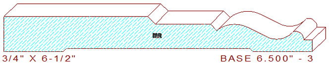Baseboard 6-1/2" - 3 Baseboard 6-1/2" - 3