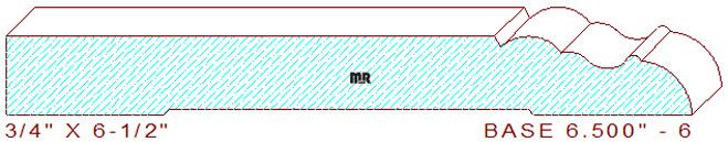 Baseboard 6-1/2" - 6 Baseboard 6-1/2" - 6