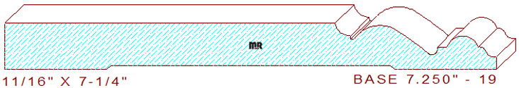 Baseboard 7-1/4" - 19 Baseboard 7-1/4" - 19