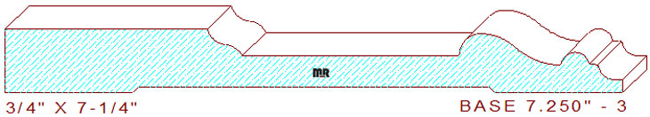 Baseboard 7-1/4" -3