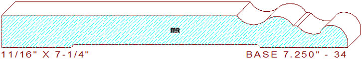 Baseboard 7-1/4" - 34 Baseboard 7-1/4" - 34