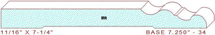 Baseboard 7-1/4" - 34