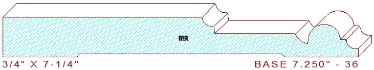 Baseboard 7-1/4" - 36 Baseboard 7-1/4" - 36