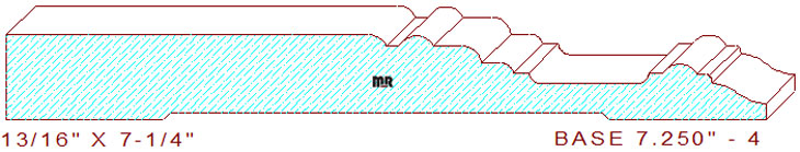 Baseboard 7-1/4" - 4 Baseboard 7-1/4" - 4
