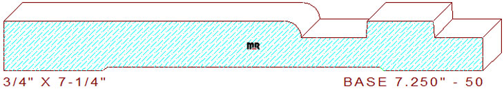 Baseboard 7-1/4" - 50 Baseboard 7-1/4" - 50