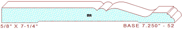 Baseboard 7-1/4" - 52 Baseboard 7-1/4" - 52