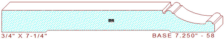 Baseboard 7-1/4" - 58 Baseboard 7-1/4" - 58
