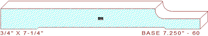 Baseboard 7-1/4" - 60 Baseboard 7-1/4" - 60
