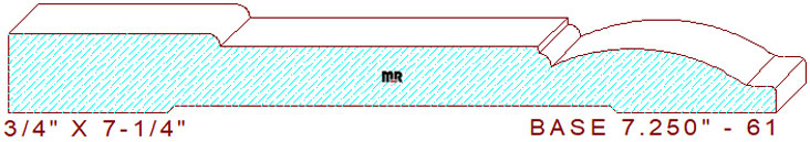 Baseboard 7-1/4" - 61 Baseboard 7-1/4" - 61