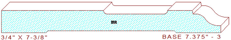 Baseboard 7-3/8" - 3 Baseboard 7-3/8" - 3