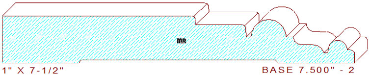 Baseboard 7-1/2" - 2 Baseboard 7-1/2" - 2