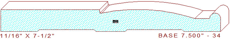 Baseboard 7-1/2" - 34 Baseboard 7-1/2" - 34