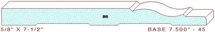 Baseboard 7-1/2" - 45 Baseboard 7-1/2" - 45