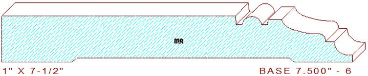 Baseboard 7-1/2" - 6 Baseboard 7-1/2" - 6