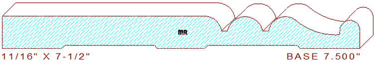 Baseboard 7-1/2" Baseboard 7-1/2"