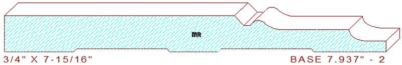 Baseboard 7-15/16" - 2 Baseboard 7-15/16" - 2