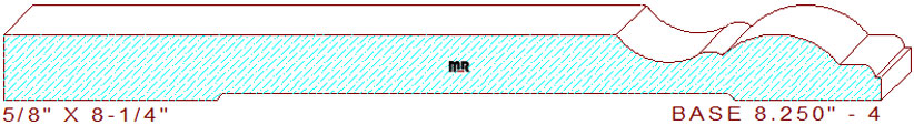 Baseboard 8-1/4" - 4 Baseboard 8-1/4" - 4