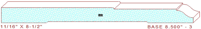 Baseboard 8-1/2" - 3 Baseboard 8-1/2" - 3