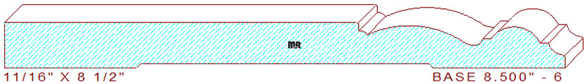 Baseboard 8-1/2" - 6 Baseboard 8-1/2" - 6