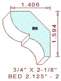 Bed Mould 2-1/8" - 2 Bed Mould 2-1/8" - 2