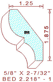 Bed Mould 2-7/32" - 1 Bed Mould 2-7/32" - 1
