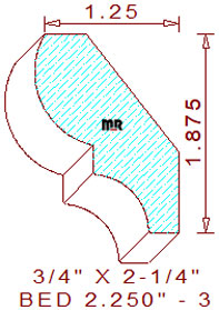 Bed Mould 2-1/4" - 3 Bed Mould 2-1/4" - 3