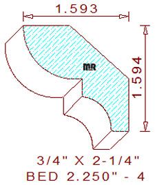 Bed Mould 2-1/4" - 4 Bed Mould 2-1/4" - 4