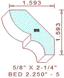 Bed Mould 2-1/4" - 5 Bed Mould 2-1/4" - 5