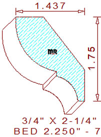 Bed Mould 2-1/4" - 7 Bed Mould 2-1/4" - 7
