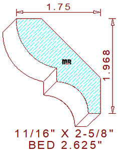 Bed Mould 2-5/8" Bed Mould 2-5/8"