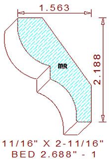 Bed Mould 2-11/16" - 1 Bed Mould 2-11/16" - 1