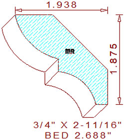 Bed Mould 2-11/16" Bed Mould 2-11/16"