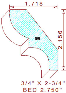 Bed Mould 2-3/4" Bed Mould 2-3/4"