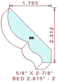 Bed Mould 2-7/8" - 2 Bed Mould 2-7/8" - 2