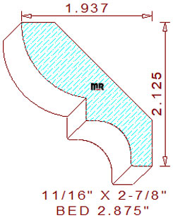 Bed Mould 2-7/8" Bed Mould 2-7/8"