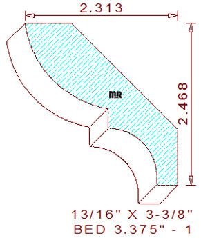 Bed Mould 3-3/8" - 1 Bed Mould 3-3/8" - 1