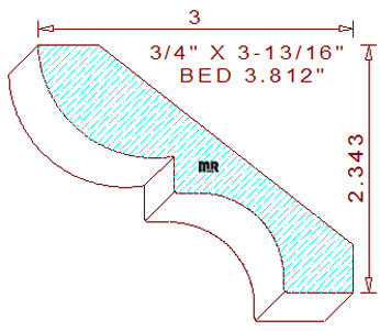 Bed Mould 3-13/16" Bed Mould 3-13/16"