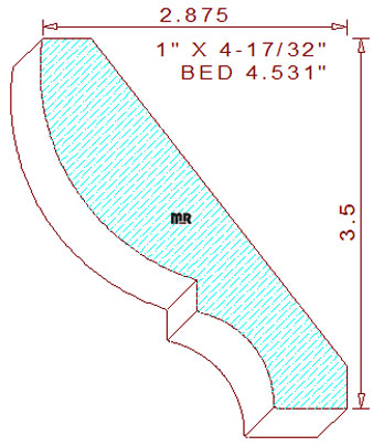 Bed Mould 4-17/32" Bed Mould 4-17/32"