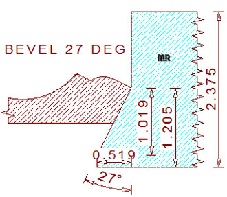 27 Degree Back Bevel Cutter 27 Degree Back Bevel Cutter