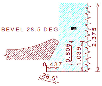 28.5 Degree Back Bevel Cutter