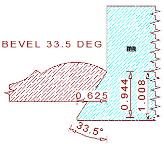 33.5 Degree Back Bevel Cutter - 1 33.5 Degree Back Bevel Cutter - 1